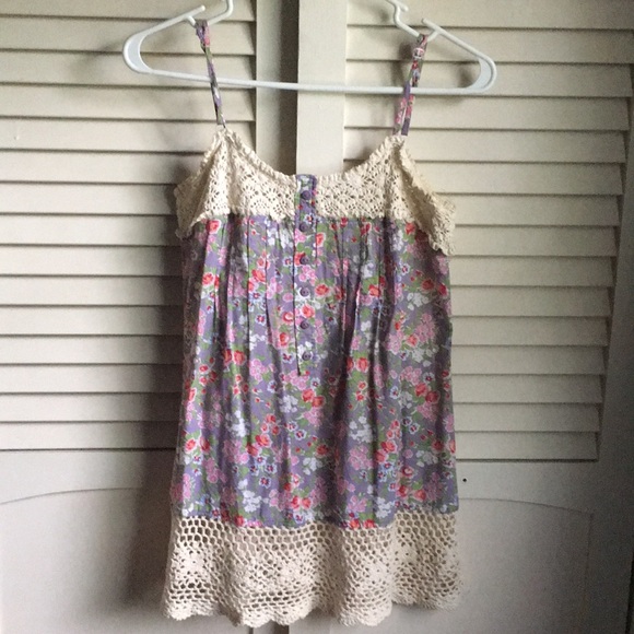 Floral and Lace Tank Top - Picture 1 of 3
